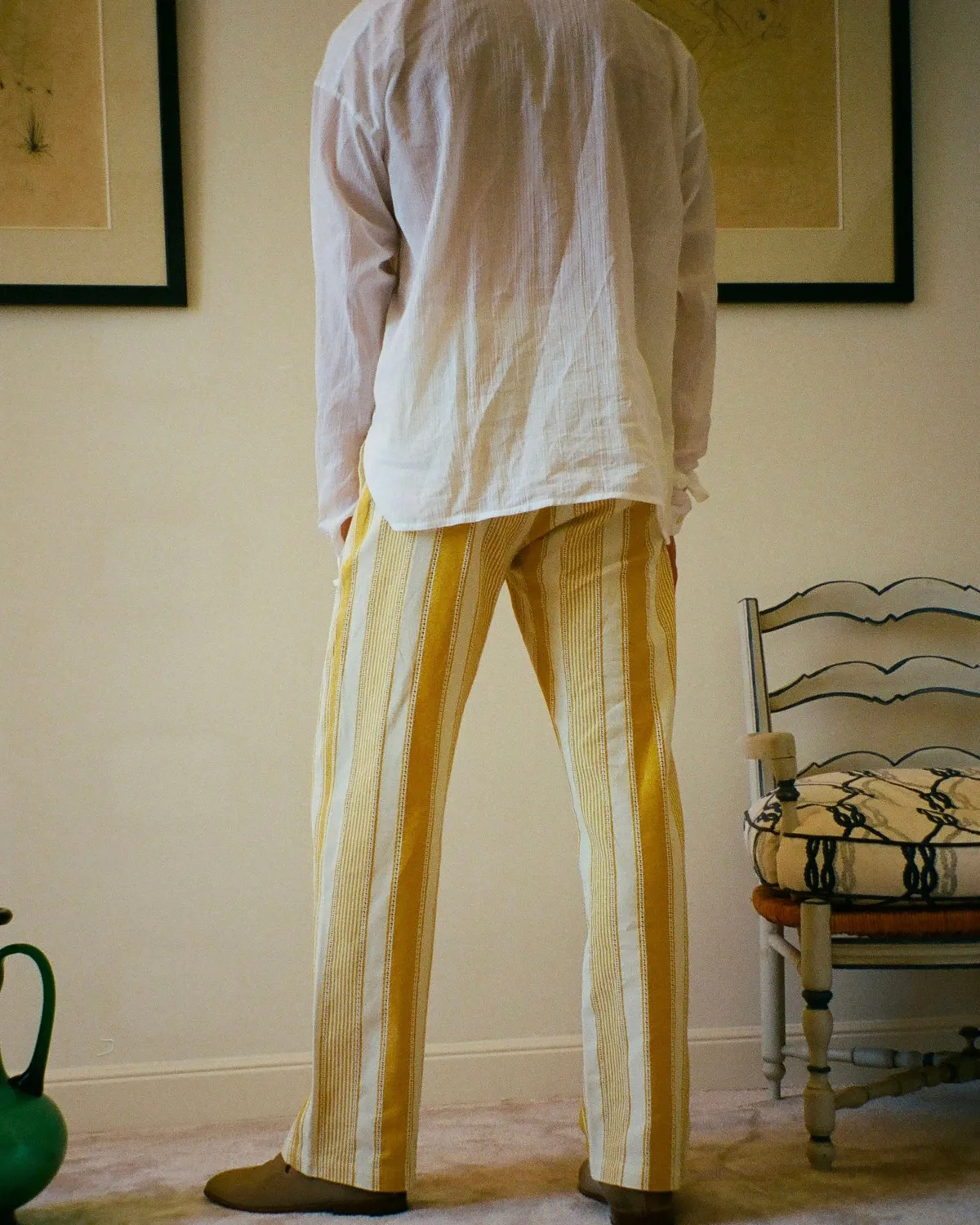 Erevan Capon Rayures 43 pantalon jaune