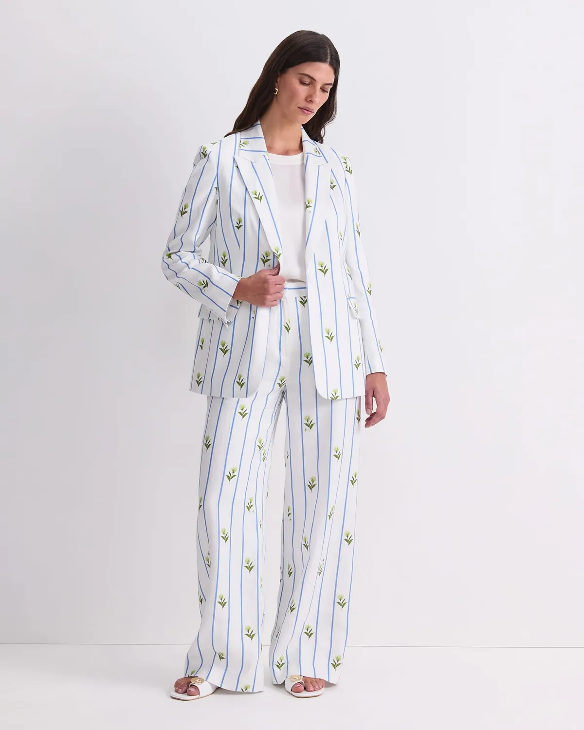 Sportscraft Hampton Stripe Blazer lin rayé femme