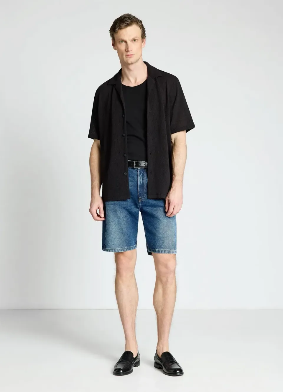 Calliope short denim homme baggy 5 poches délavé