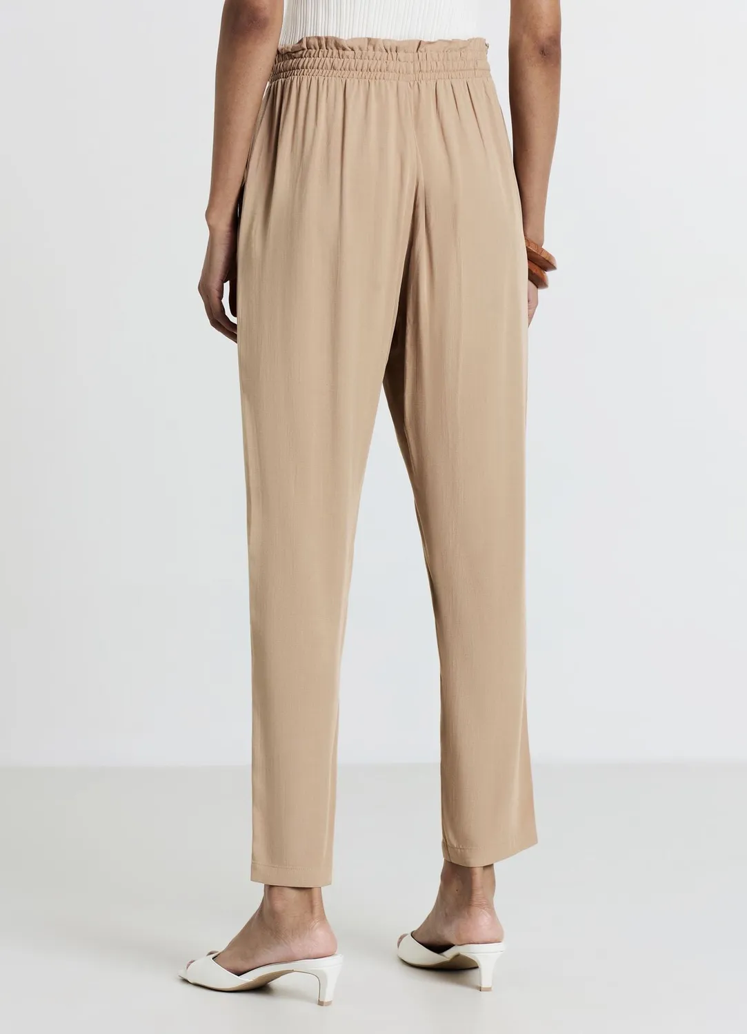 Calliope pantalon long femme uni à cordon