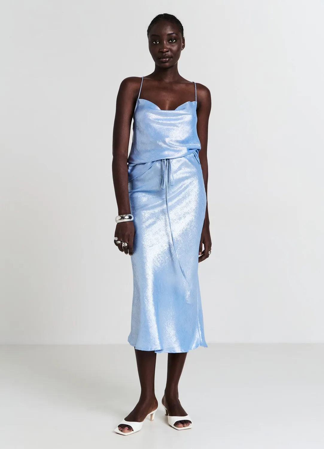 Calliope jupe midi cangiante femme taille élastique