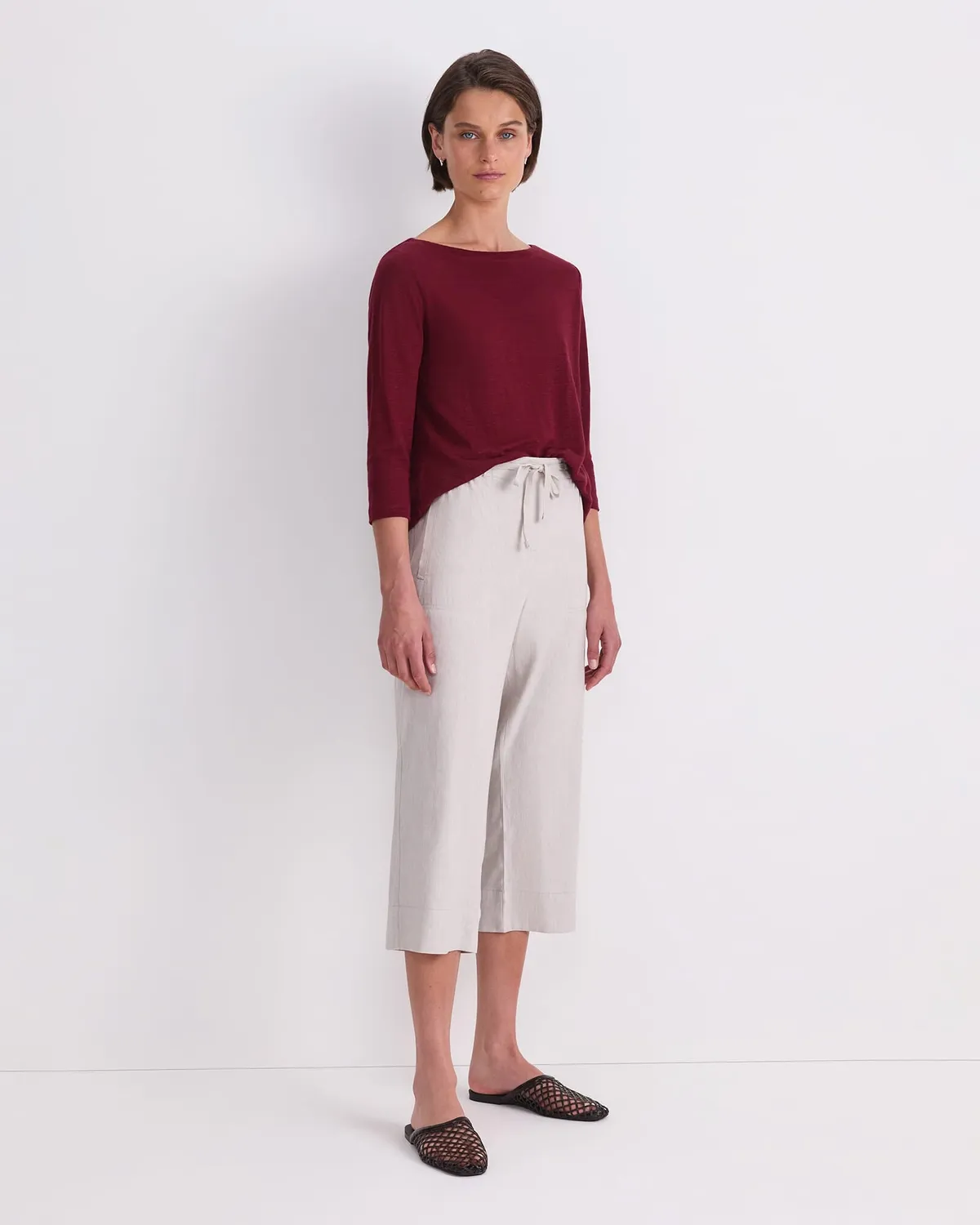 Sportscraft Rosa pantalon lin court taille 10