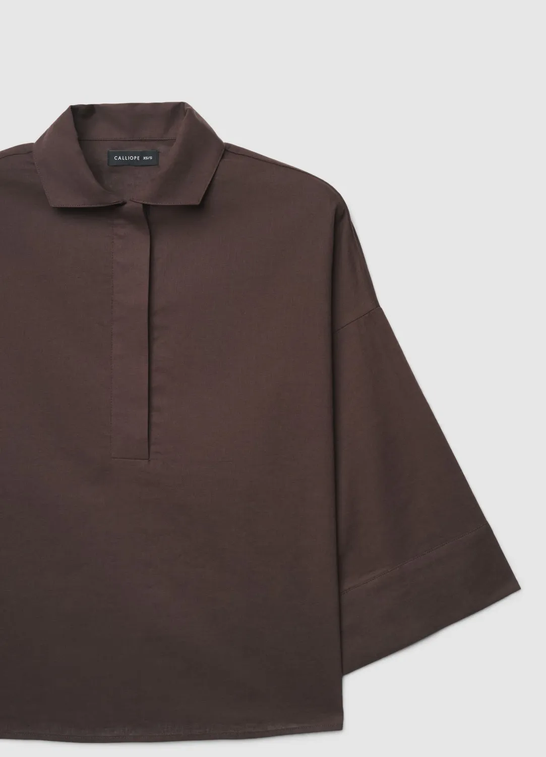 Calliope blouse col chemise manches 3/4 femme