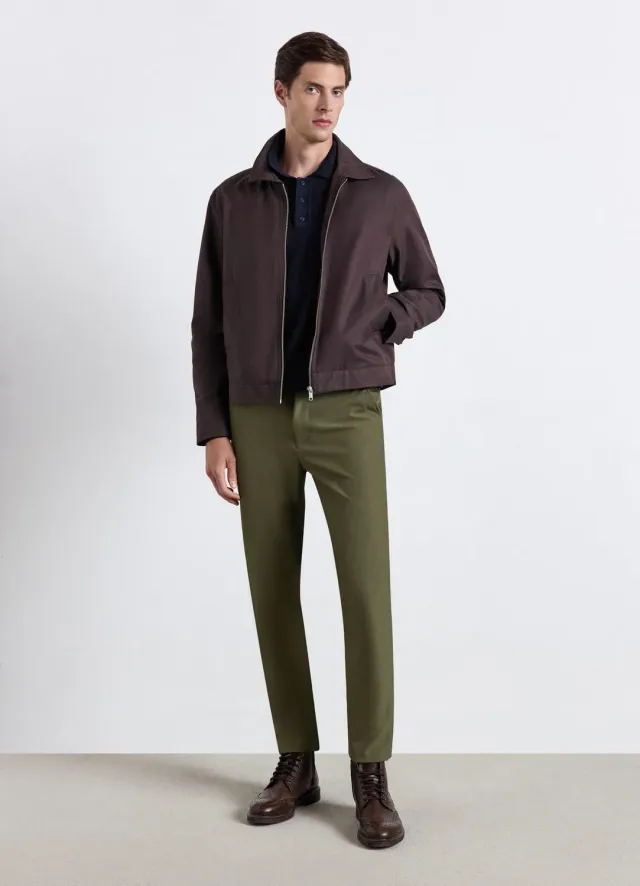 Calliope polo homme manches longues uni texturé