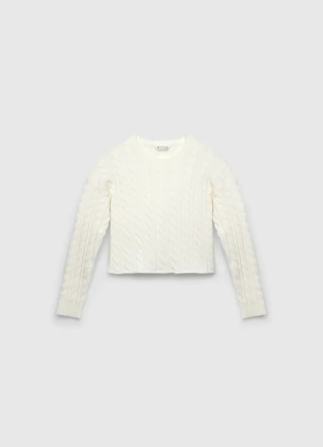 Calliope pull fille torsades col rond uni
