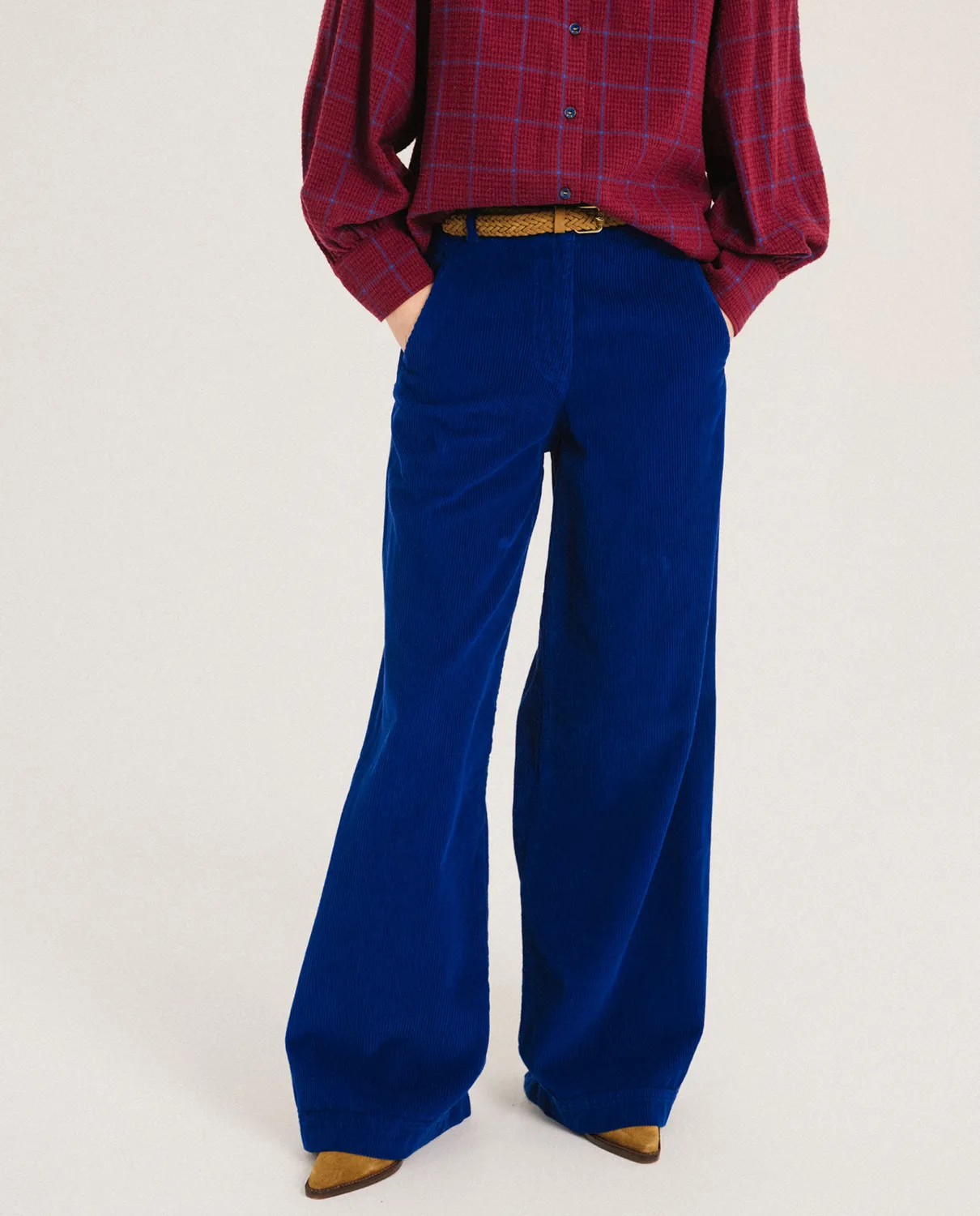 Tinsels Fedel pantalon velours klein brodé