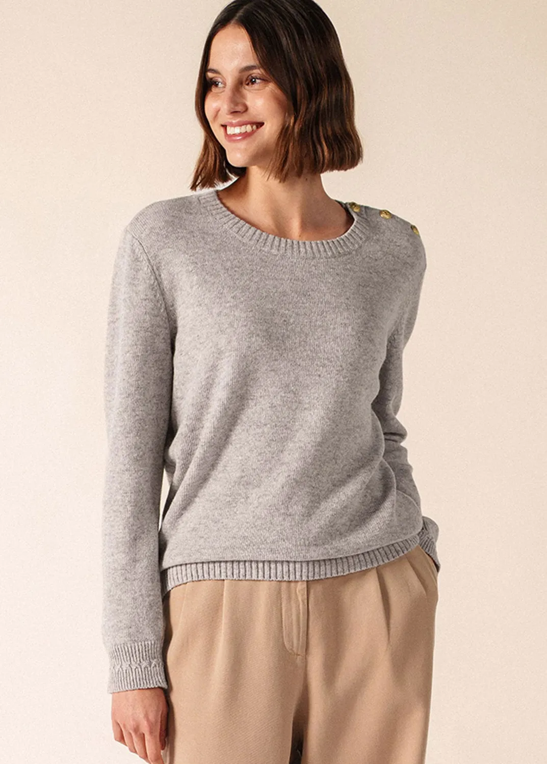 Saint James Talmine pull gris femme 100% laine