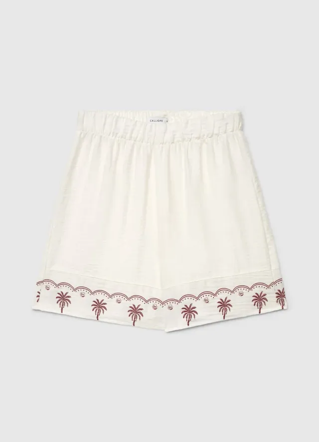 Calliope Short Femme Taille Élastique Imprimé Palme