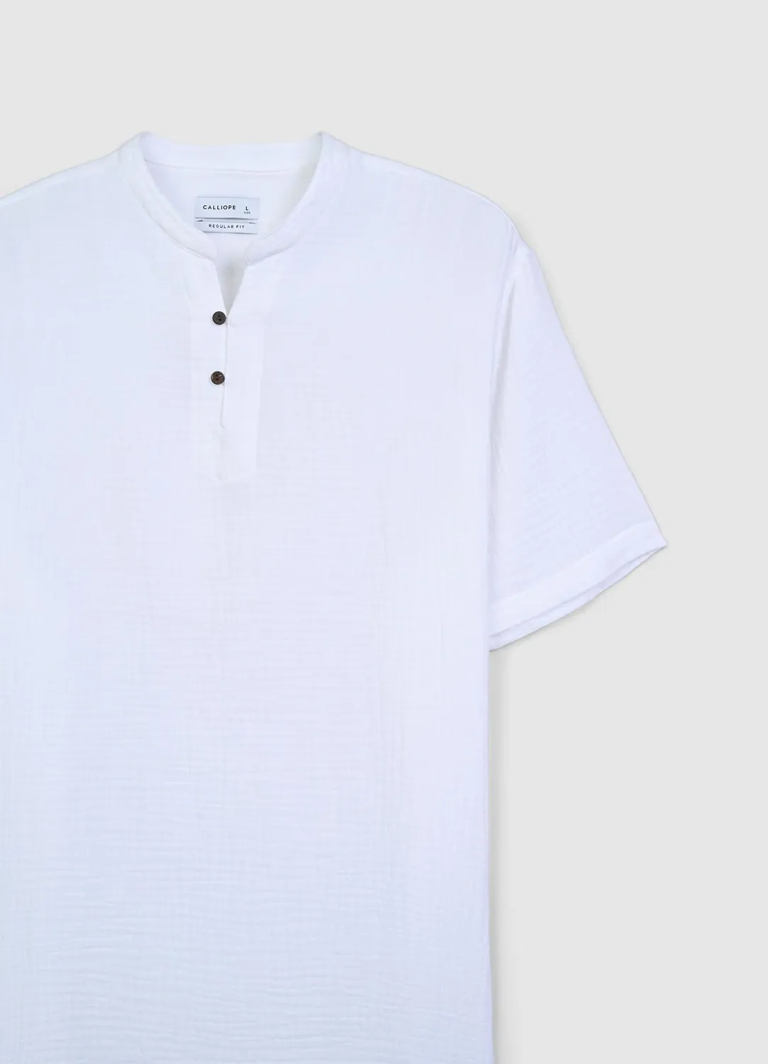 Calliope gaufrée chemise homme coton courte