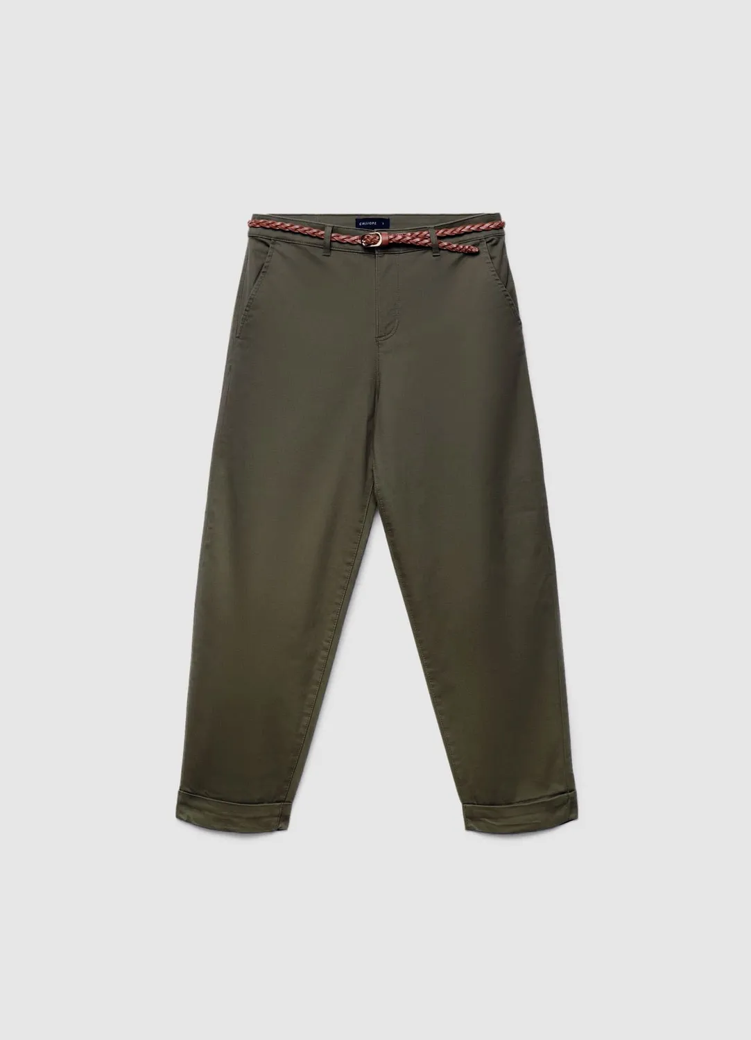 Calliope pantalon chino uni femme avec ceinture