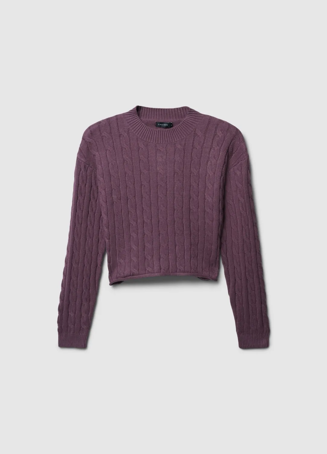 Calliope pull crop femme torsades col rond