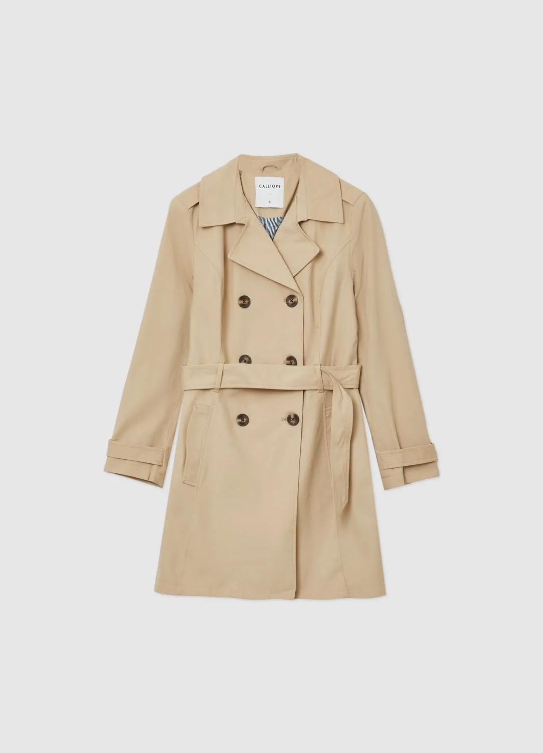 Calliope Trench Tinta Unita trench femme coton