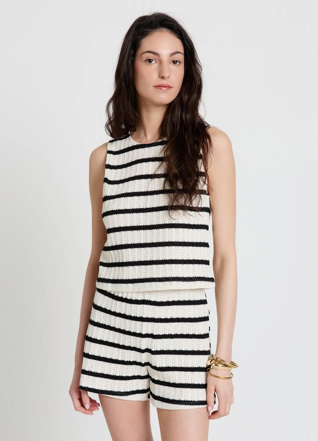 Calliope short rayé femme maille taille élastique