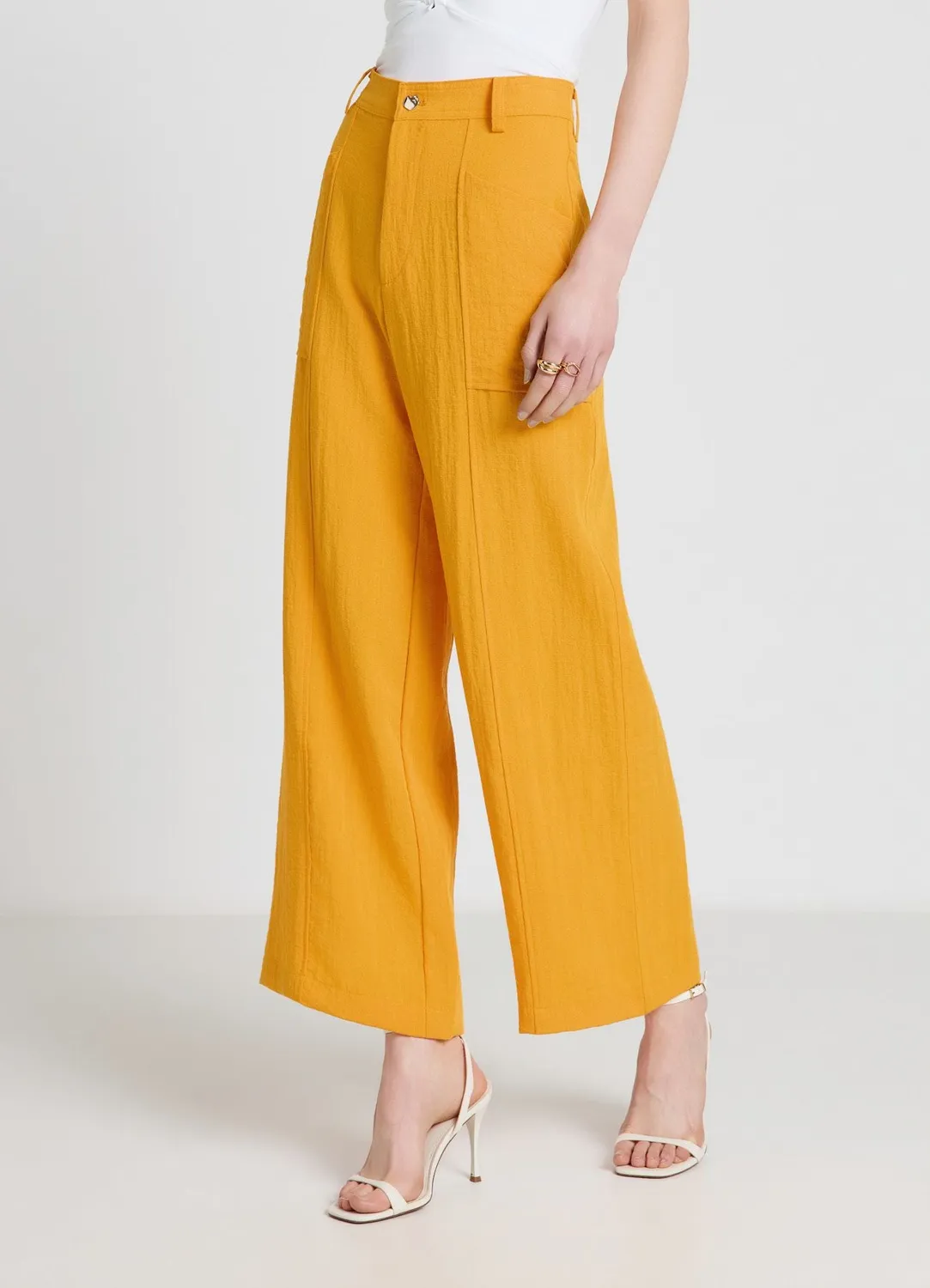 Calliope pantalon palazzo poches femme uni