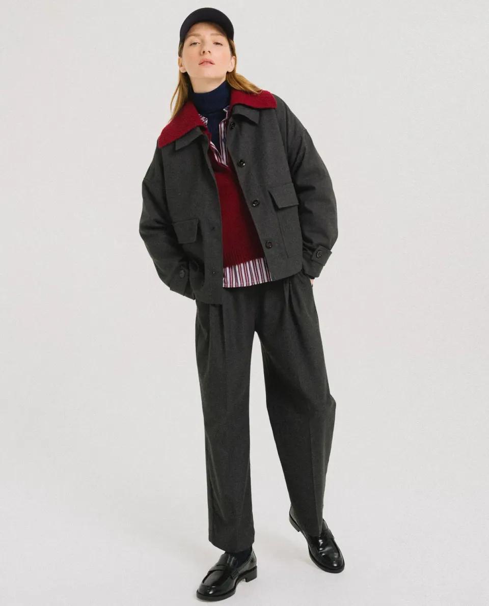 Tinsels Frantzy veste courte anthracite flanelle