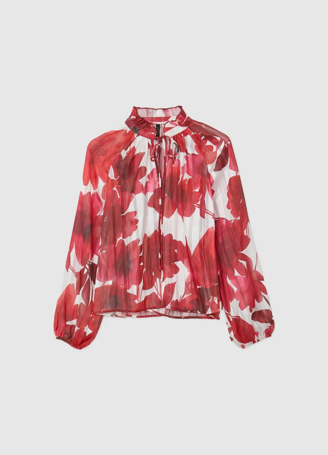 Calliope blouse fleurs georgette manches longues coupe regular
