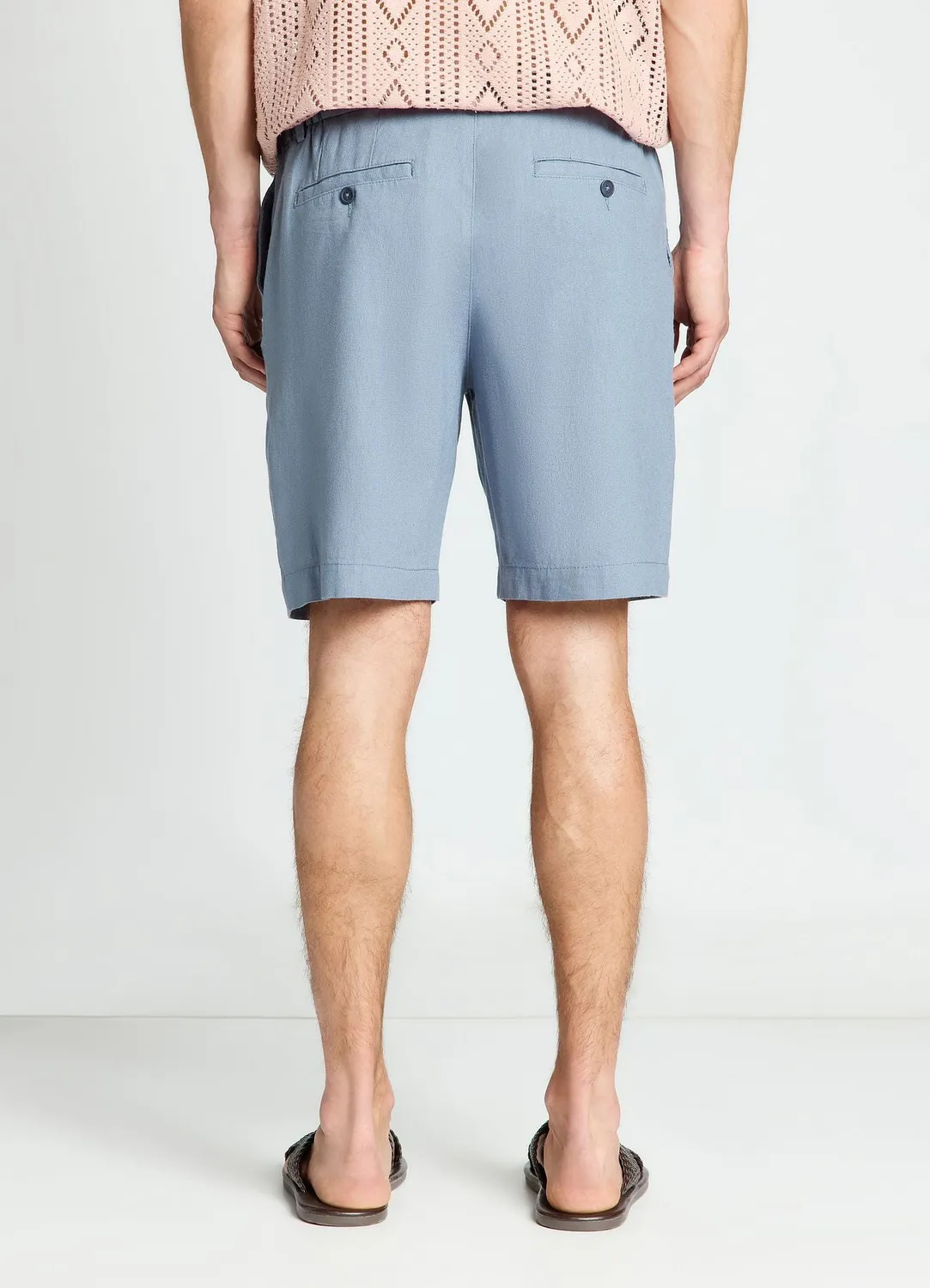 Calliope Bermuda misto lino short homme taille haute