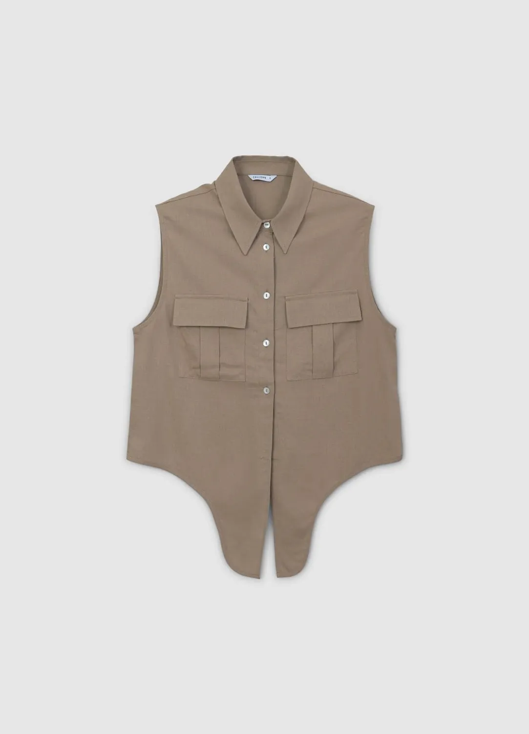Calliope Chemise sans manches femme lin nouée