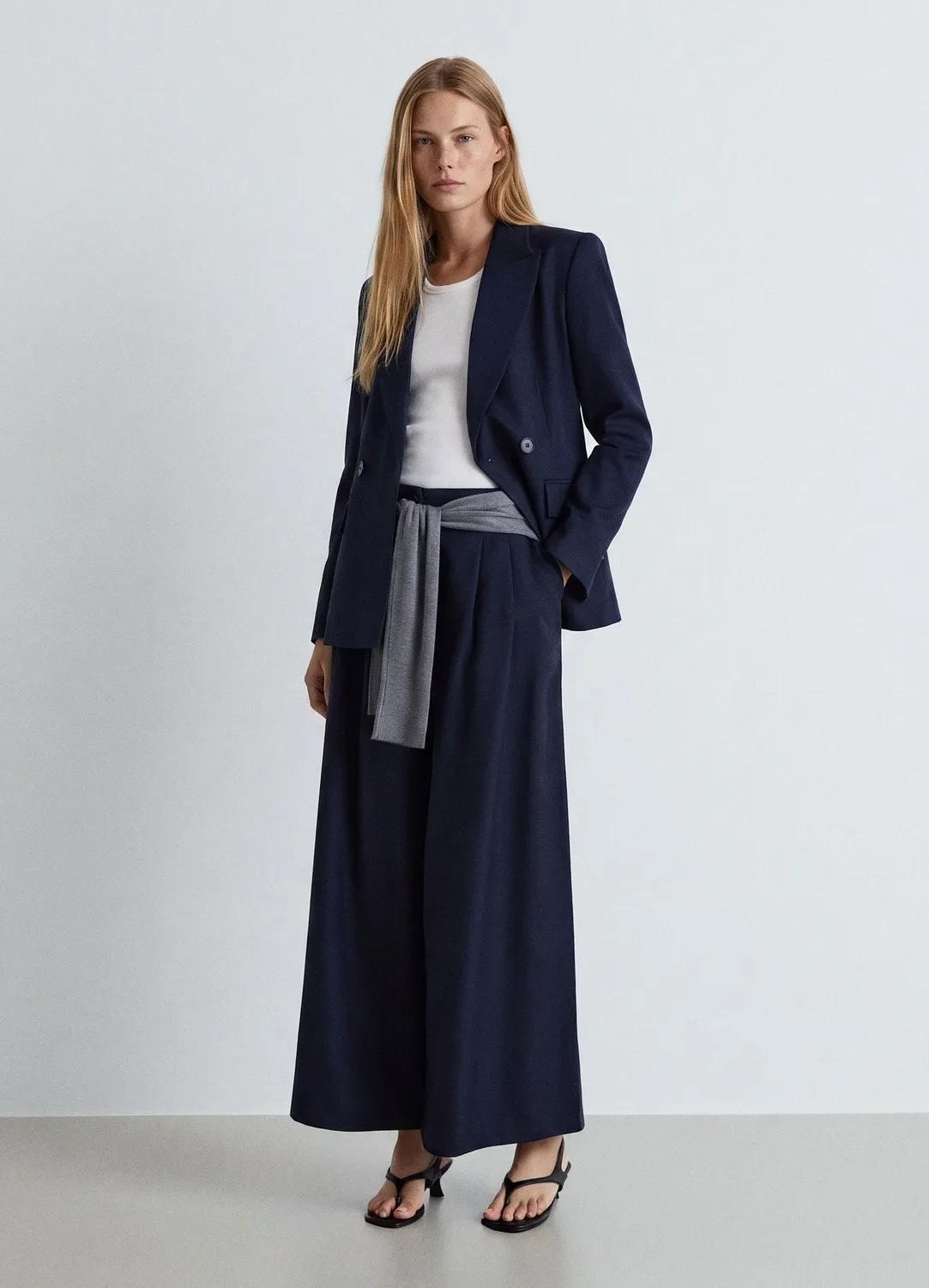 Calliope pantalon crop wide leg pantalon femme chevrons