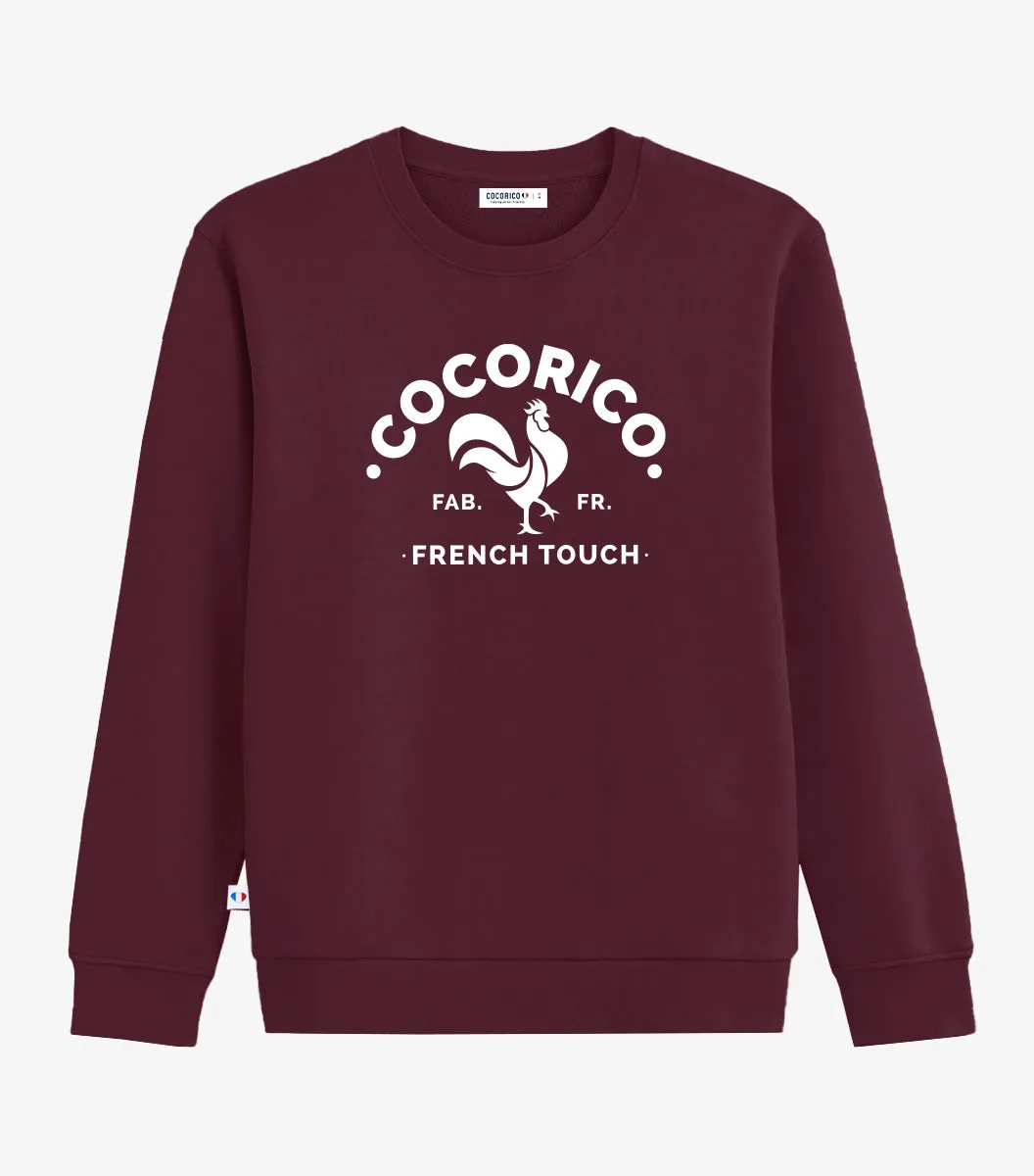 Cocorico Coq Français sweat femme bordeaux coton