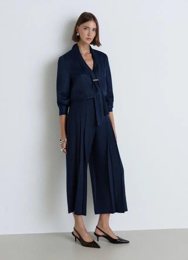Calliope Châle blouse femme rayé col V
