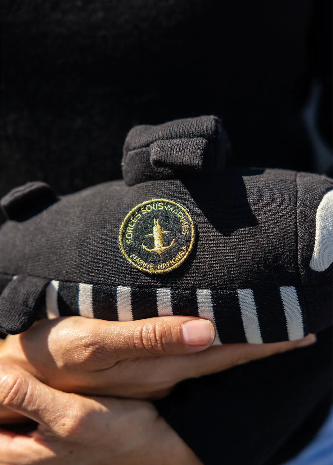 Saint James sous-marin doudou noir/écru coton
