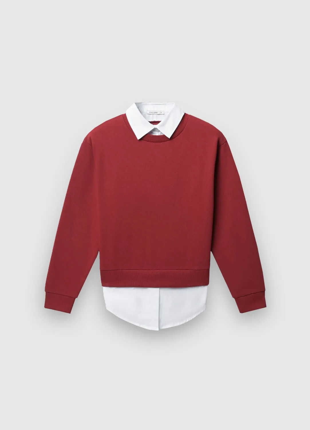Calliope sweat femme col chemise uni