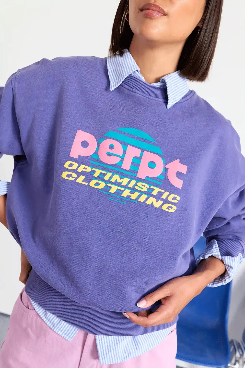 Perpète Donna denim sweat coton bio oversize