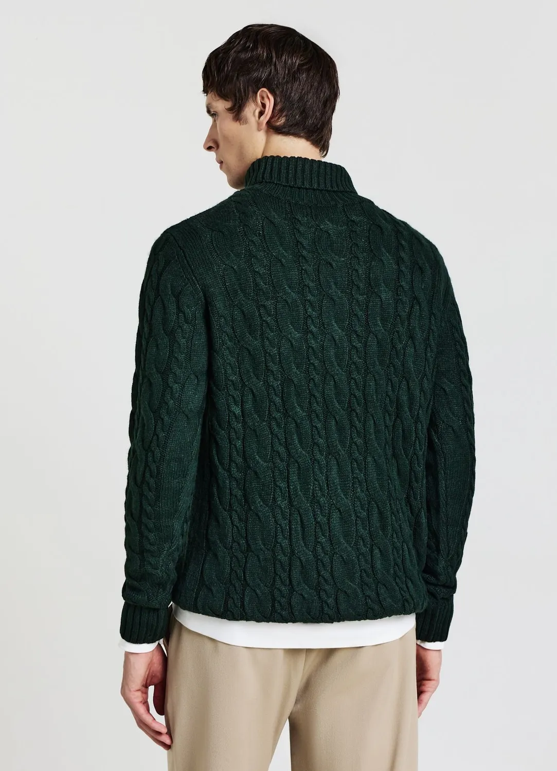 Calliope pull col roulé homme torsades uni