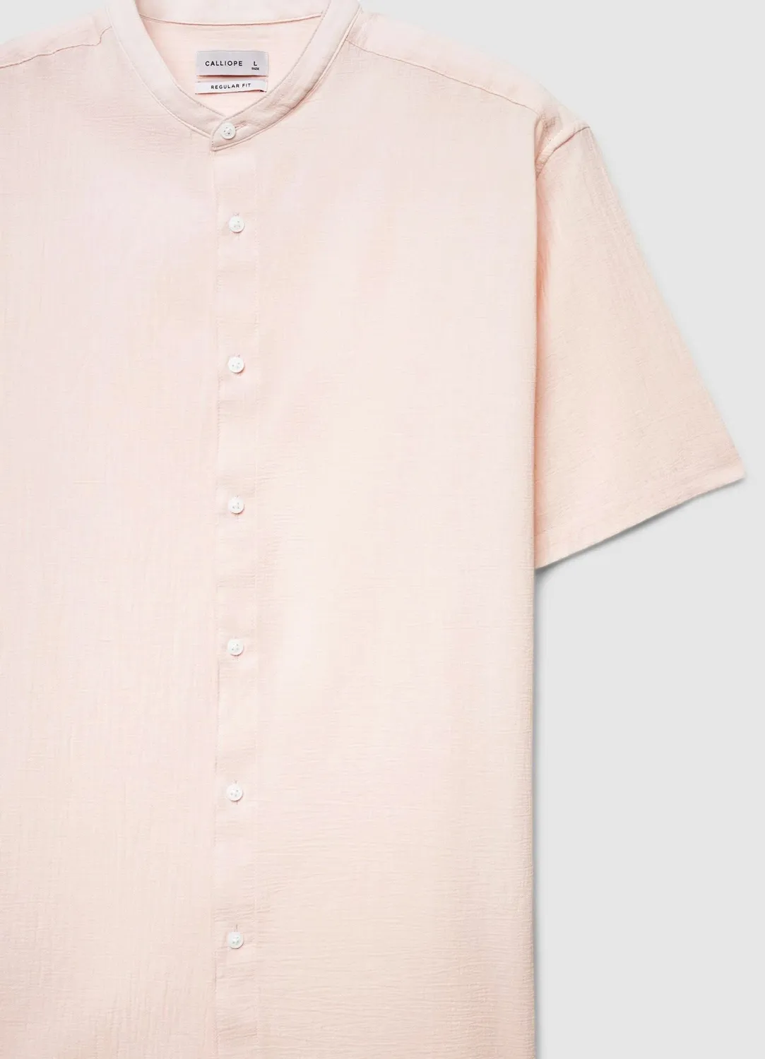 Calliope chemise homme col coréen manches courtes unie
