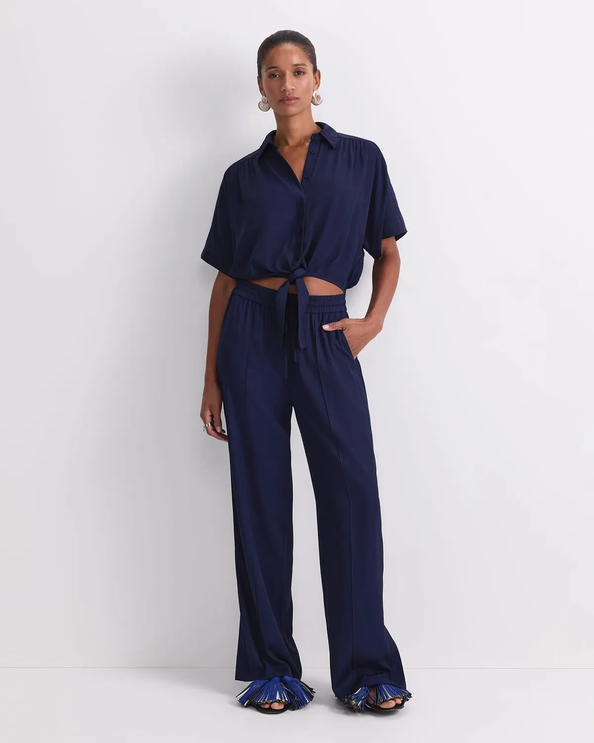 Sportscraft Meryem Pantalon large taille élastiquée femme