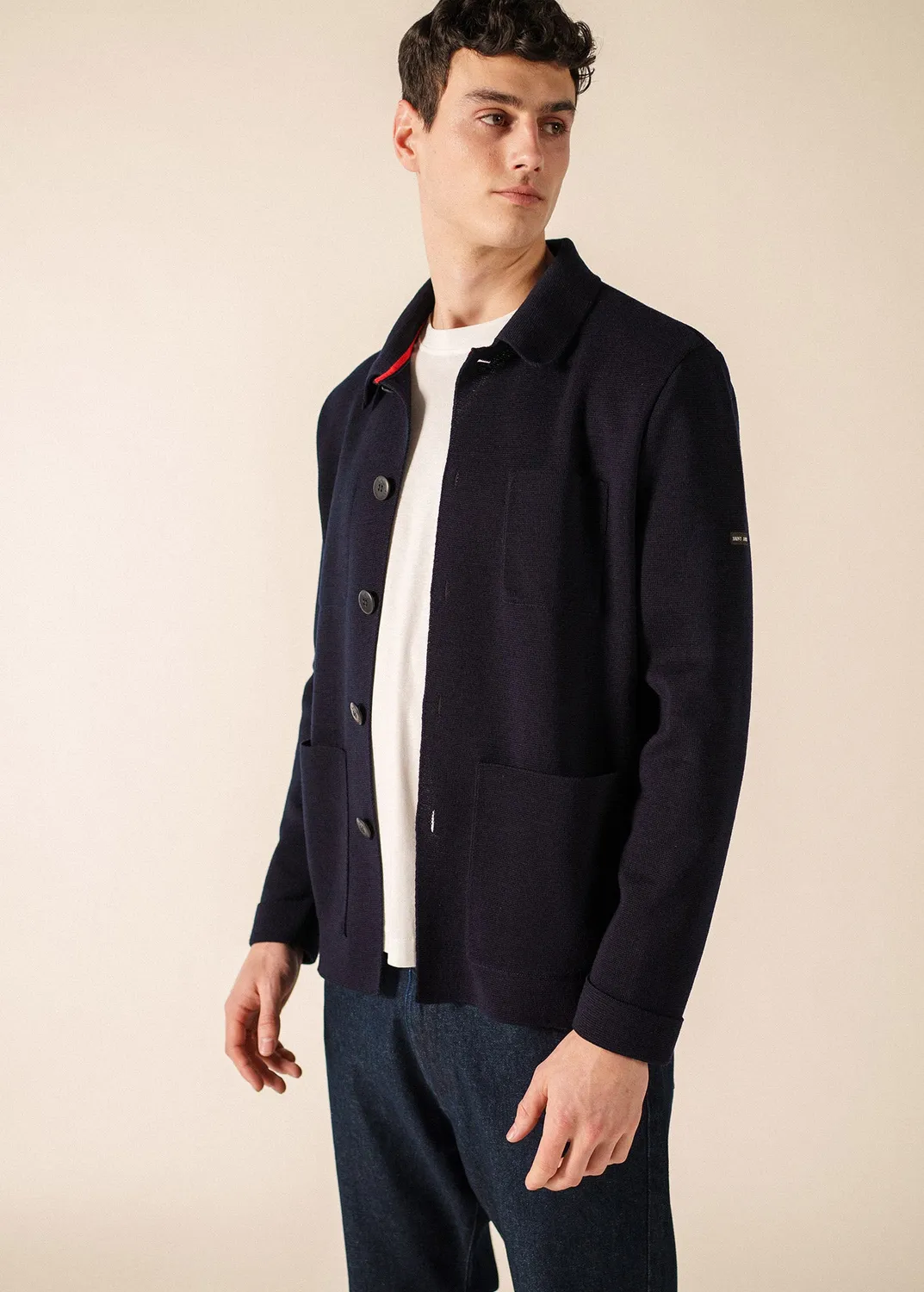 Saint James Cork veste marine 100% laine