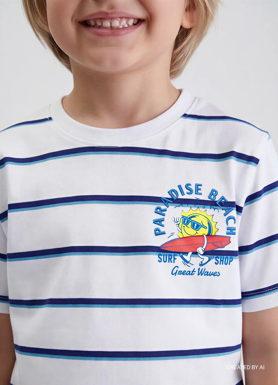 Calliope t-shirt over rayé garçon surf manches courtes