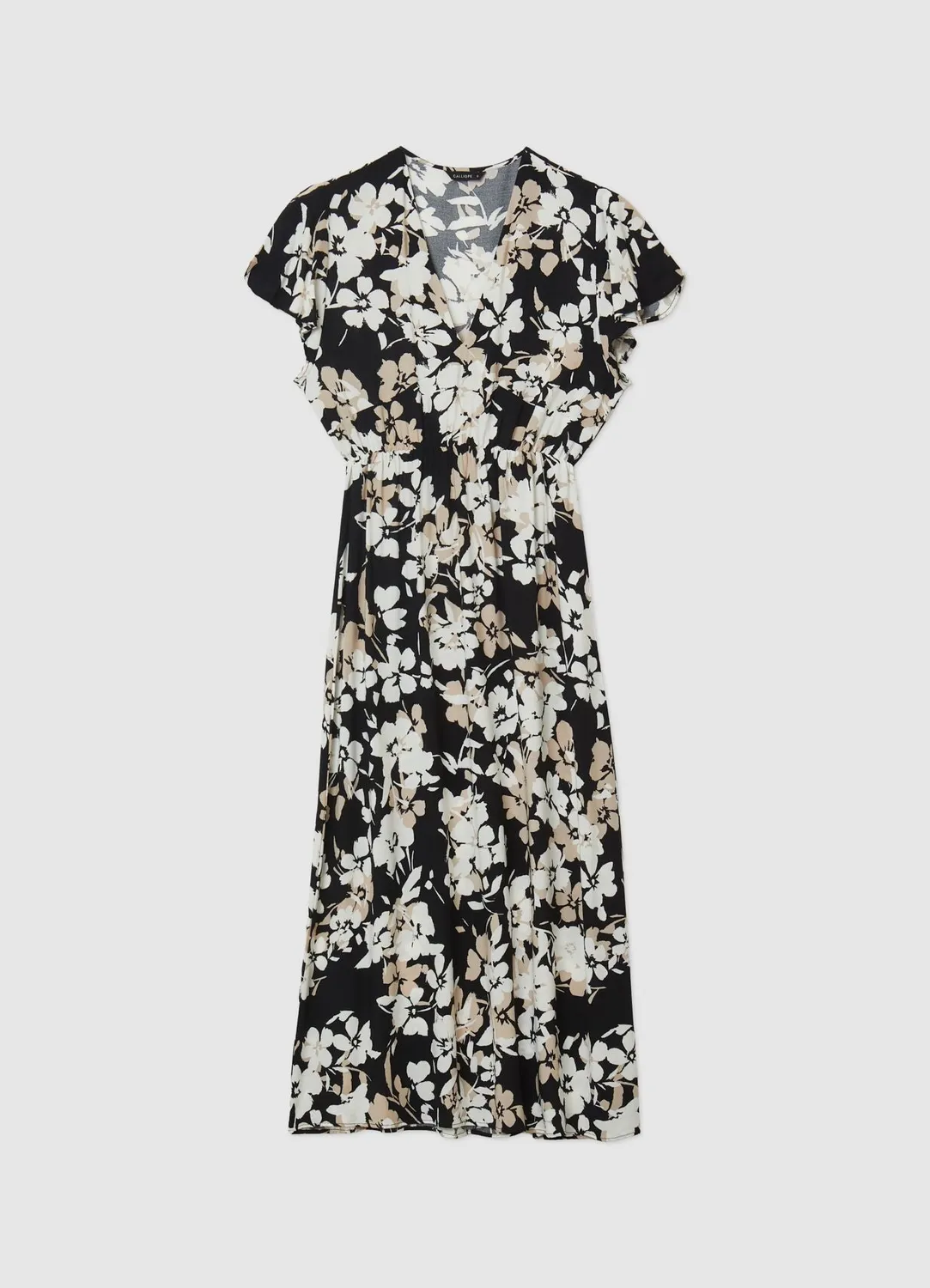Calliope robe midi femme fleurs col V