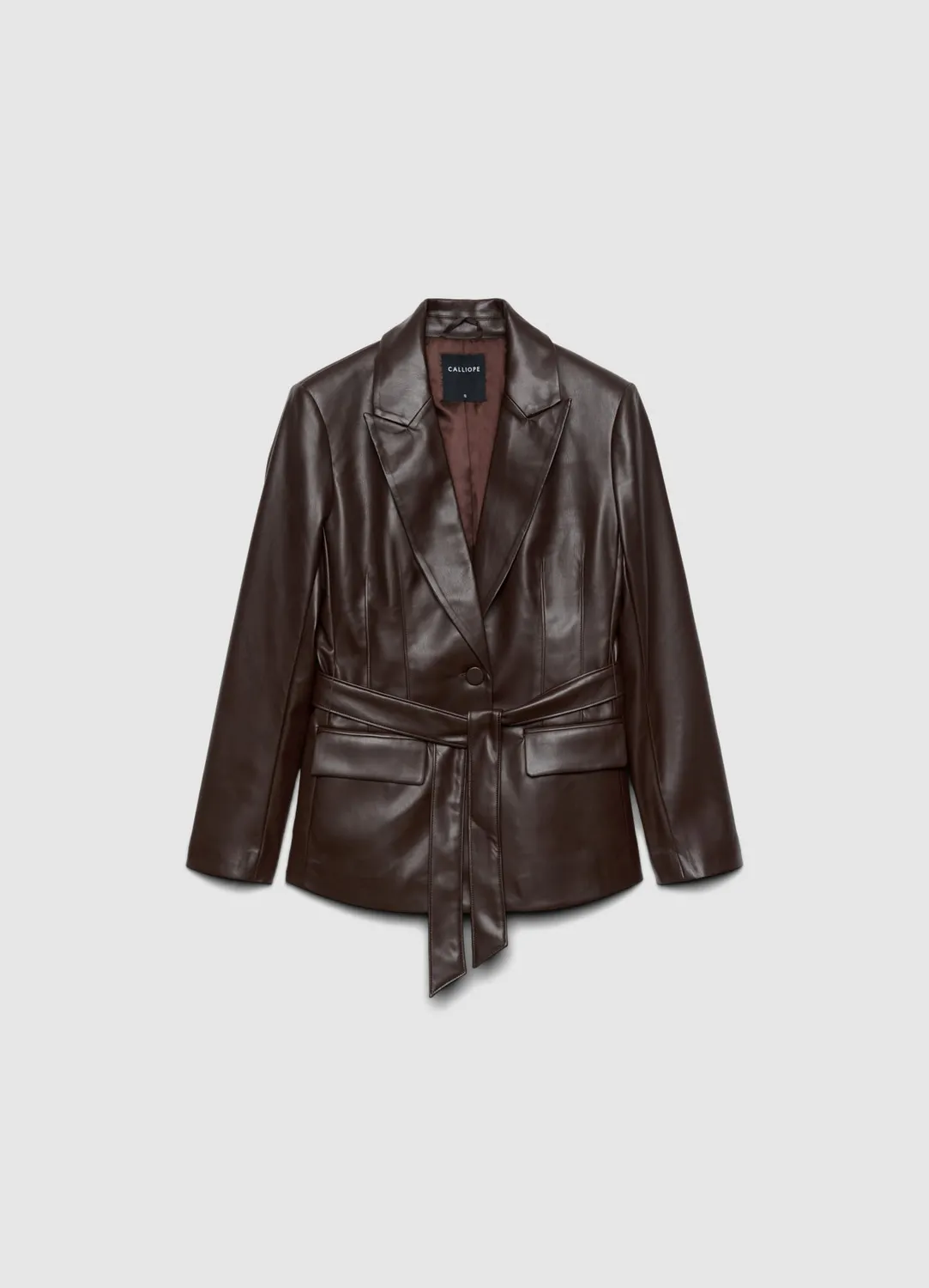 Calliope veste effet cuir ceinture femme blazer