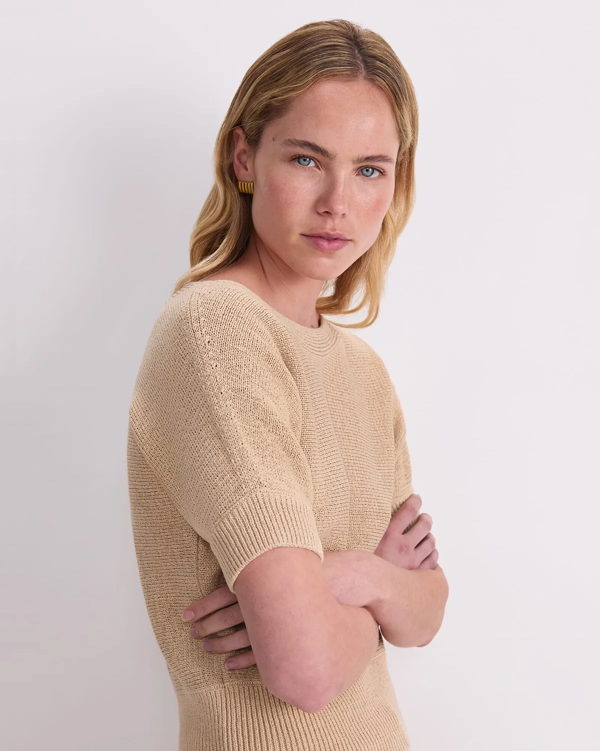 Sportscraft Josie Tape Yarn Batwing t-shirt coton col bateau