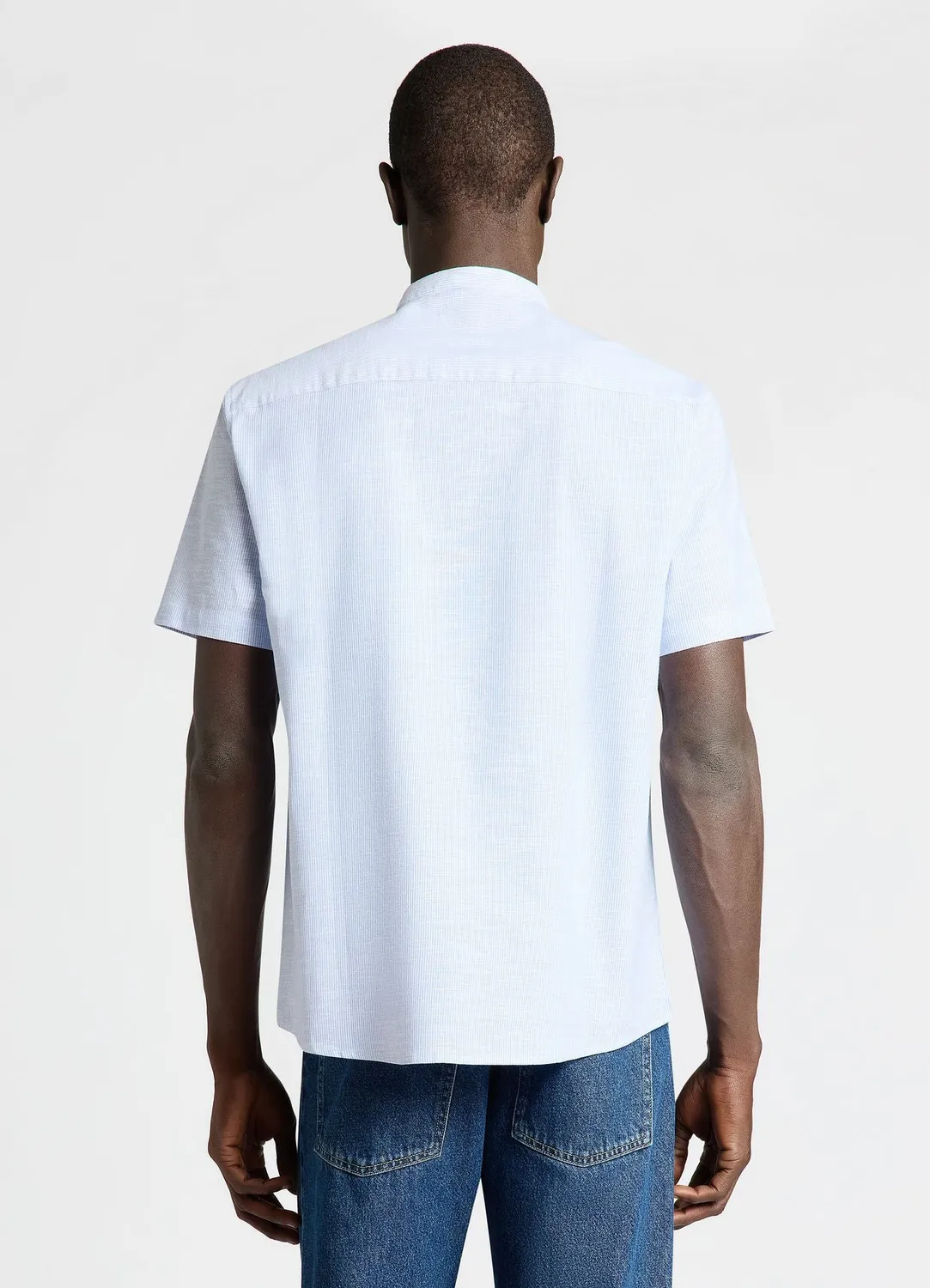 Calliope chemise rayée col coréen homme manches courtes