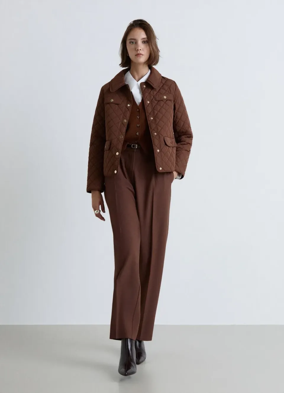 Calliope veste matelassée boutons pression femme losanges