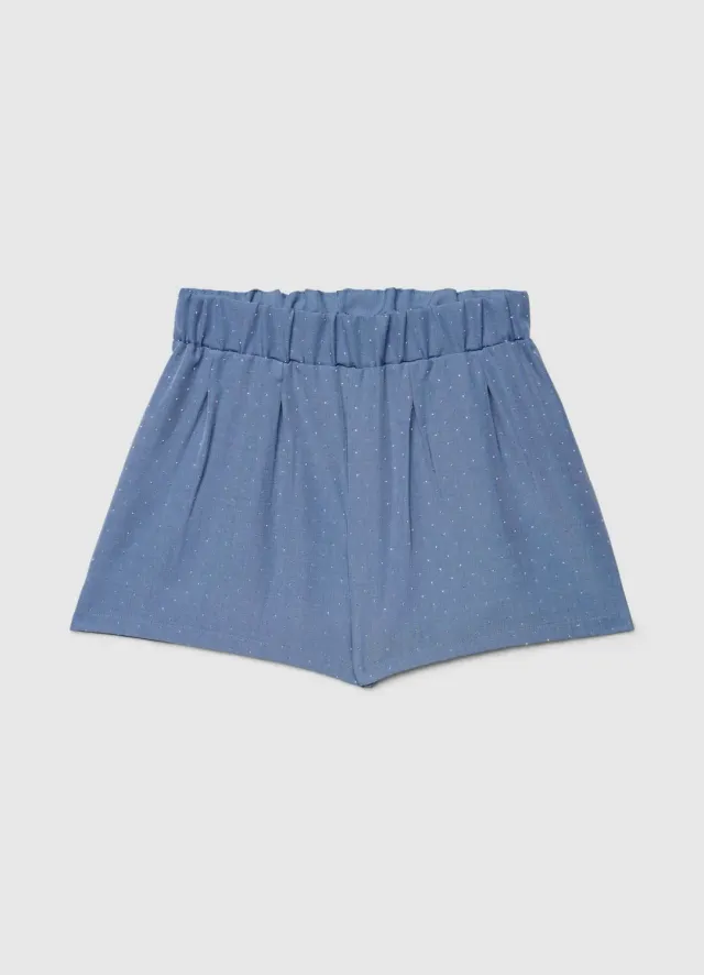 Calliope shorts fille large taille élastique strass