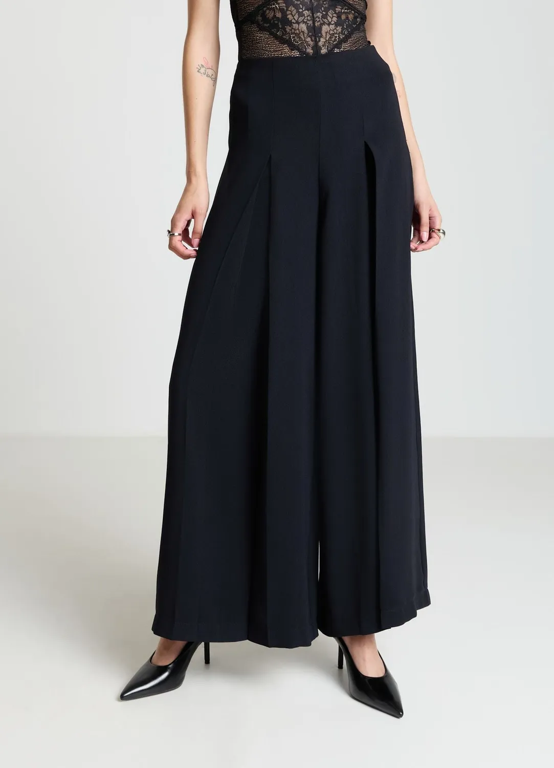 Calliope pantalon palazzo large à plis femme