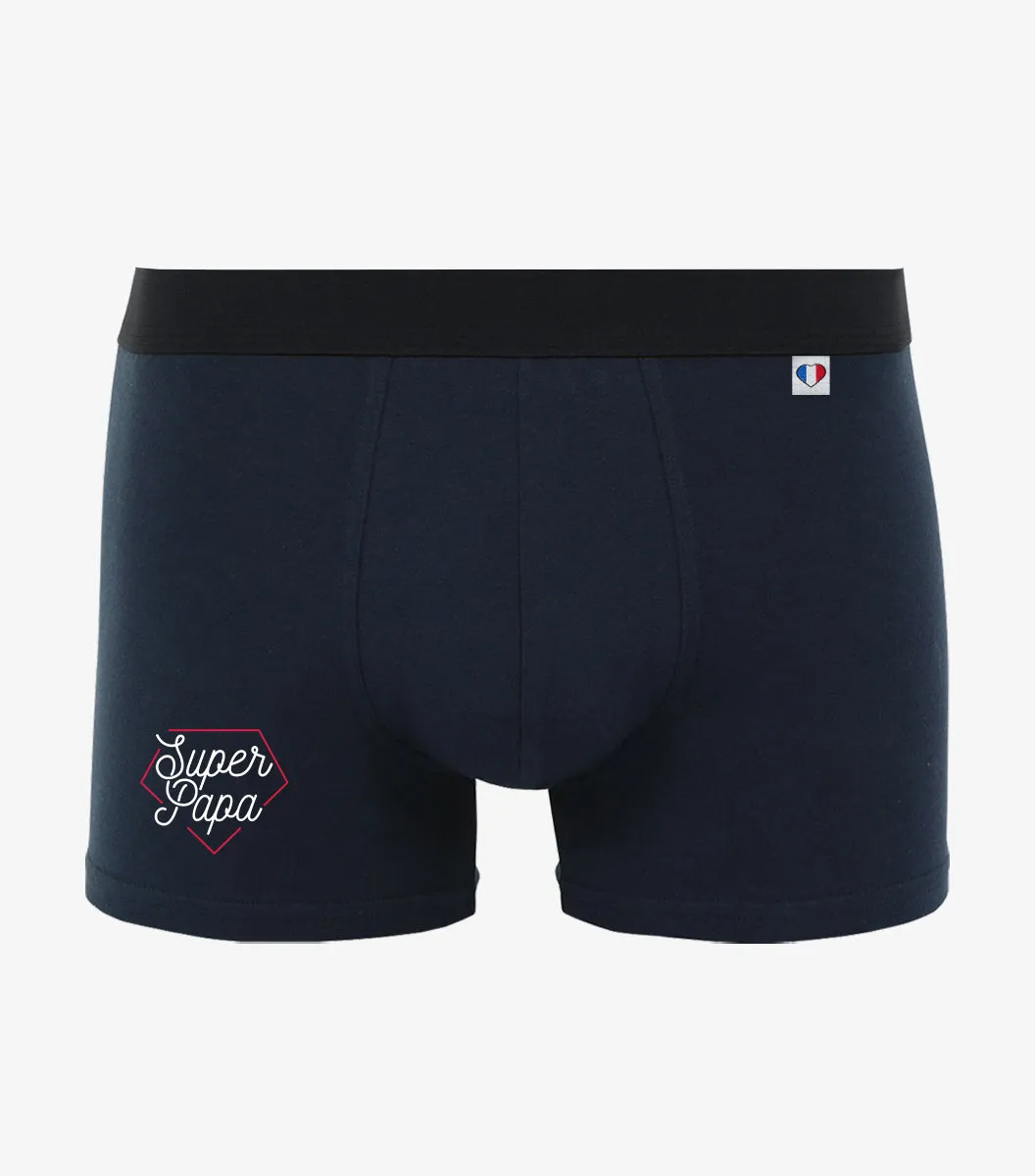 Cocorico Super Papa boxer homme marine coton