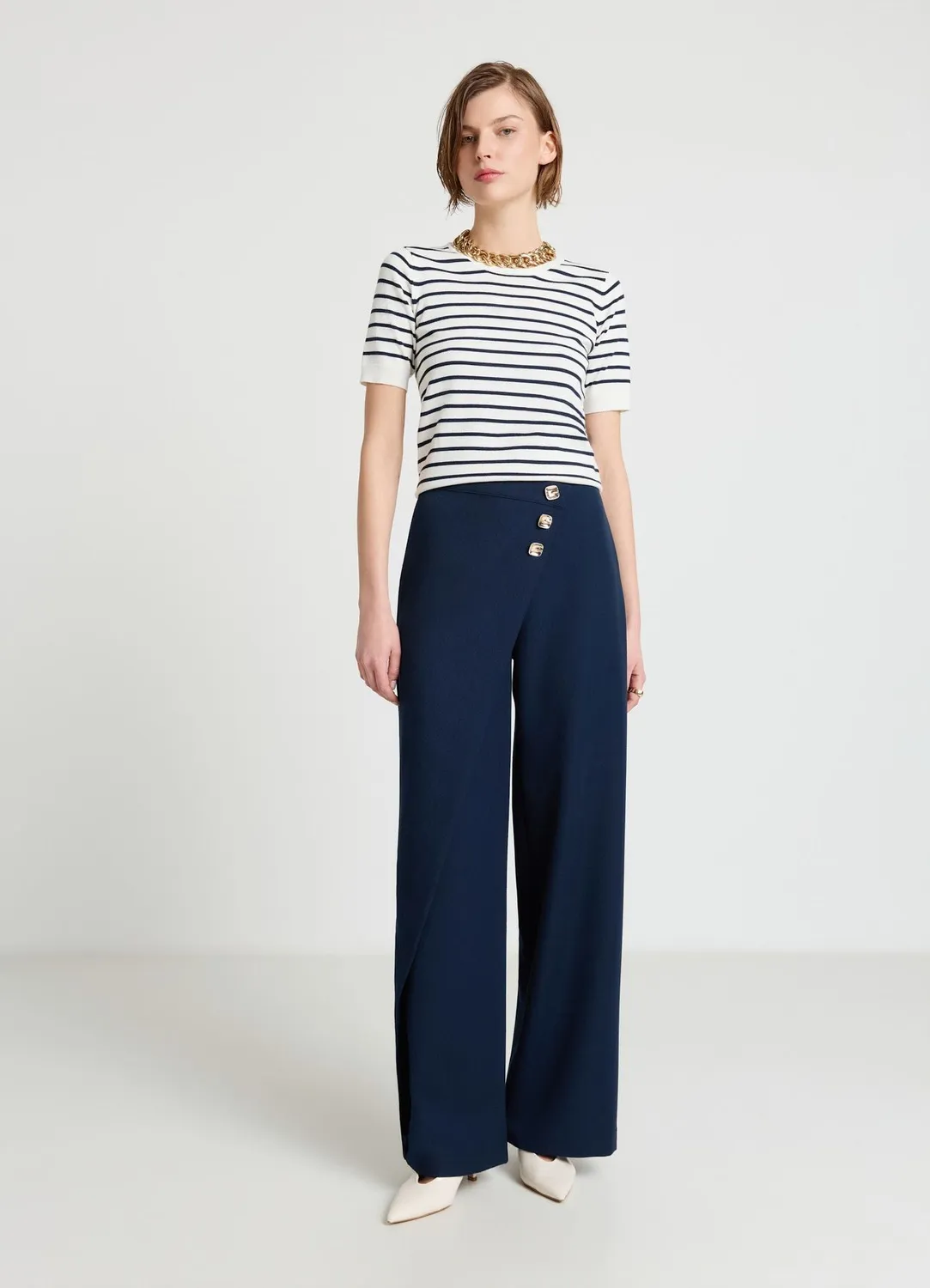 Calliope Pantalon portefeuille femme wide leg