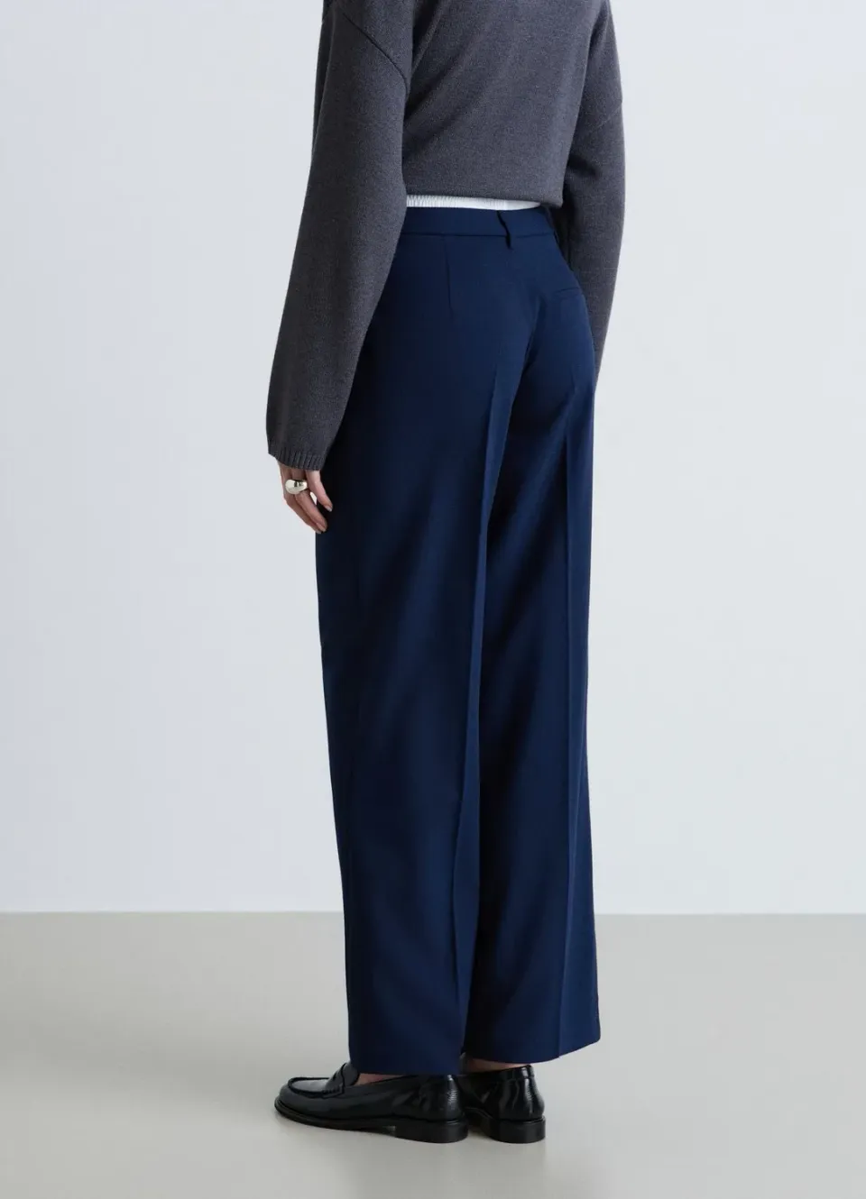 Calliope pantalon palazzo femme large pli avant