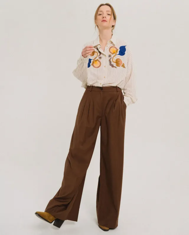 Tinsels Ewood Isobela chemise boxy brodée