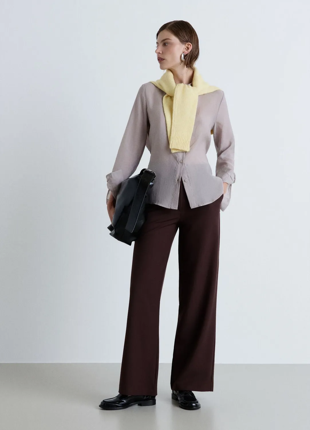 Calliope pantalon palazzo femme taille haute