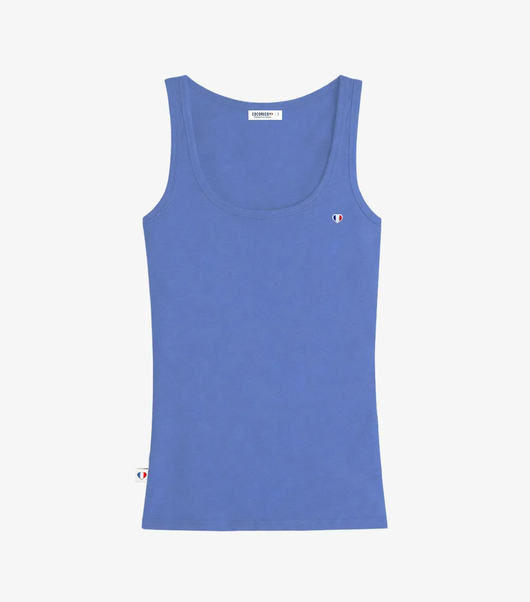 Cocorico Iconique Riviera débardeur femme bleu coton