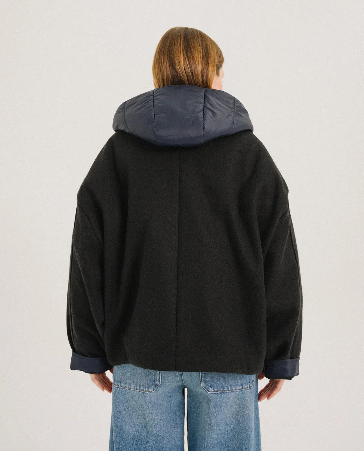 TINSELS FRIENDS blouson noir capuche amovible
