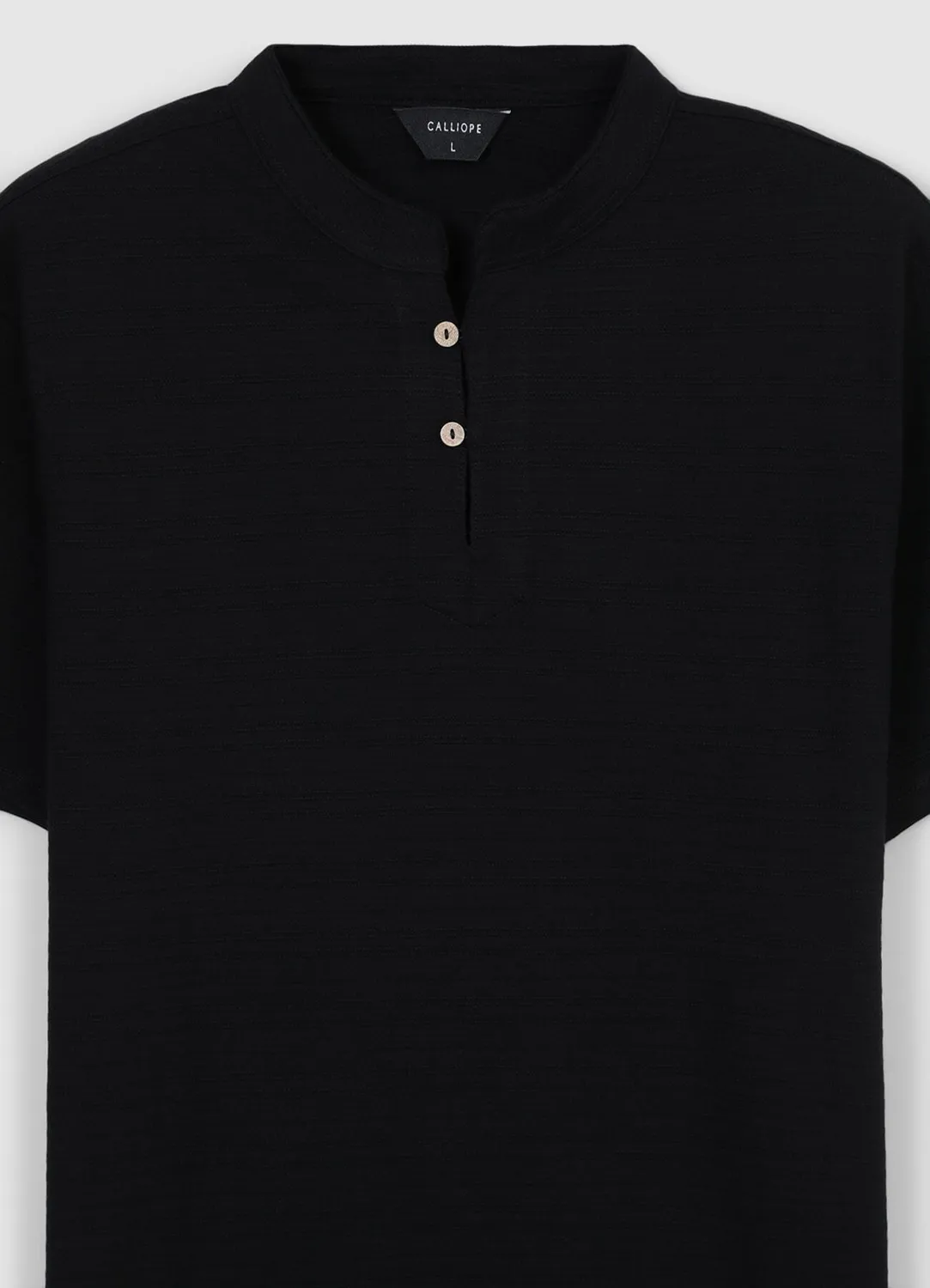 Calliope t-shirt homme coton col coréen uni