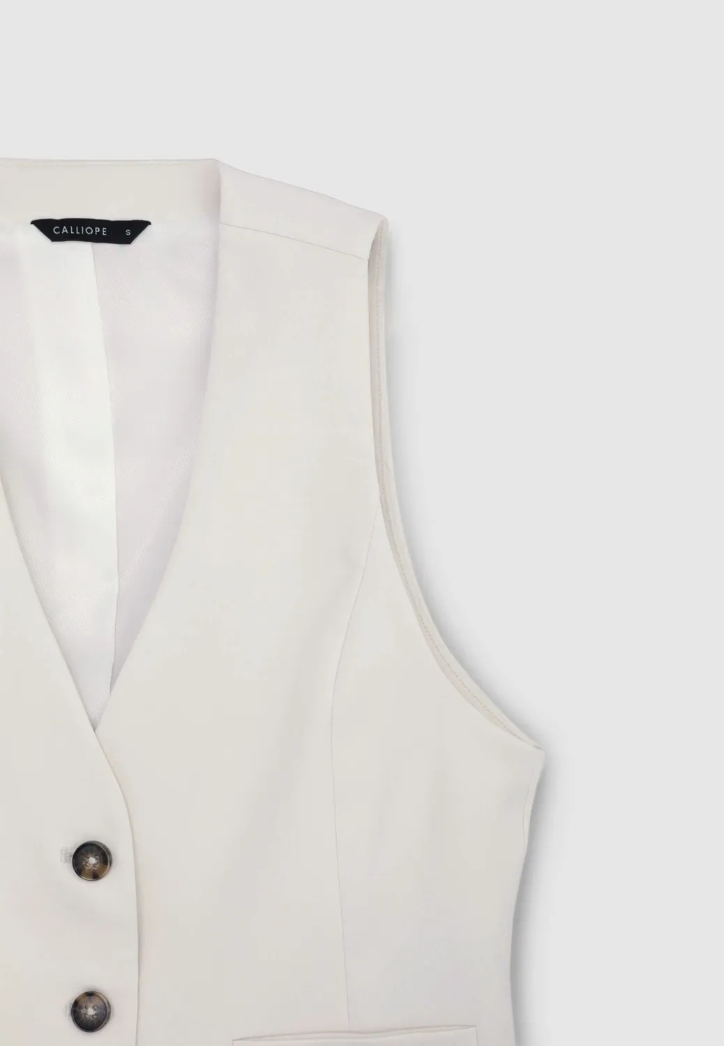 Calliope gilet crop femme uni à boutons