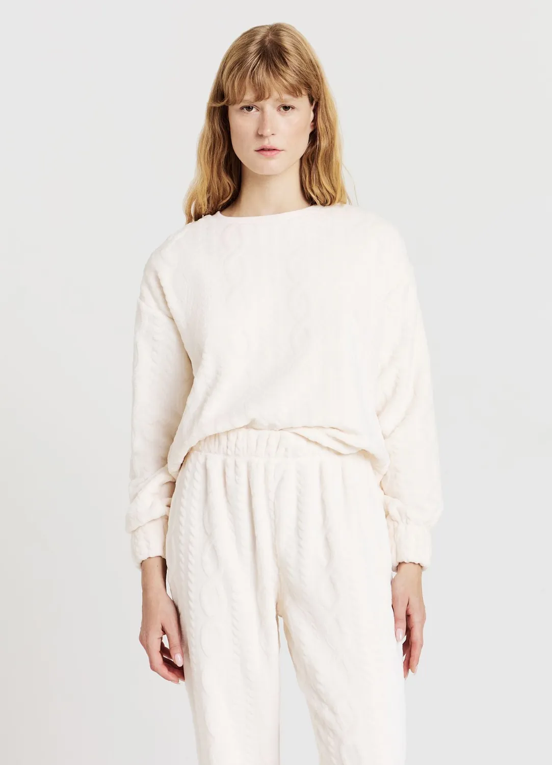 Calliope sweat torsadé femme col rond manches longues